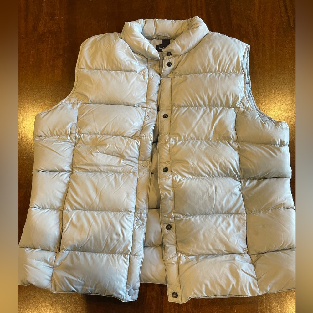 Lands' End Light Gray Puffer Vest